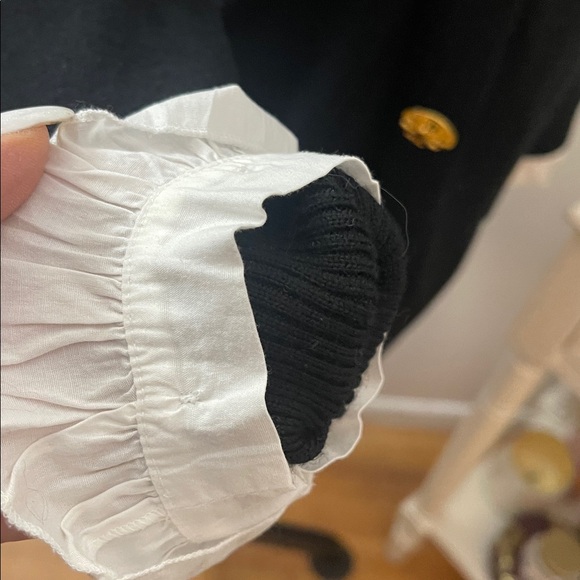 Tory Burch Black Sweater with Sewn-in White Blouse - Picture 8 of 13